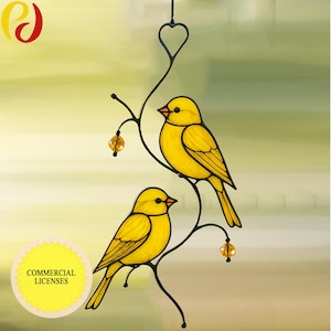 PDACE46    goldfinch Commercial Stained Glass Bird Pattern –  goldfinch| Digital PDF Template, Wire Frame Design