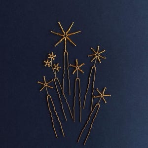 Stern Haarnadeln Set Braut Hochzeit Celestial Bobby Pins Boho Gold Silber Haarschmuck 6 Stück