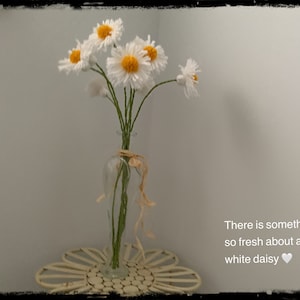 Daisies/Artificial flowers/wool flowers/White daisies/Anniversary flowers/gifts for her/anniversary/mother/daughter/house warming/get well