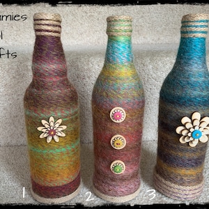 Jute wrapped bottles/Rustic botttles/Farmhouse decor/up cycled bottle/shabby chic bottles/xmas gift/friendship gift/housewarming/home decor