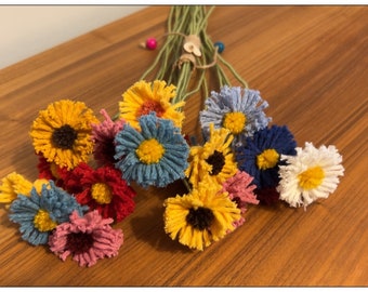 Shabby Chic daisies/wool flowers/gifts 4 her/artificial flowers/anniversary/thankyou gift/mother/birthday gift/housewarming /friendship gift