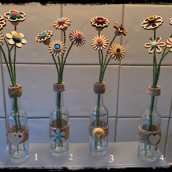 Wooden Flowers Etsy
