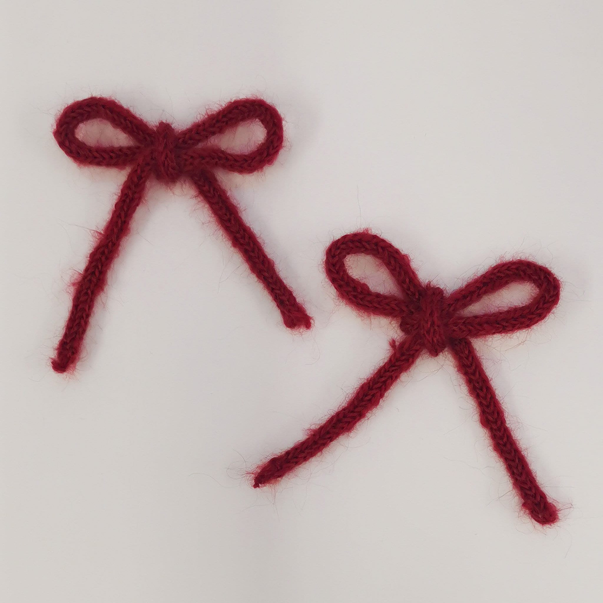 Knit Hair Ribbon Bows Mohair Wool Yarn Handmade Knit - Etsy