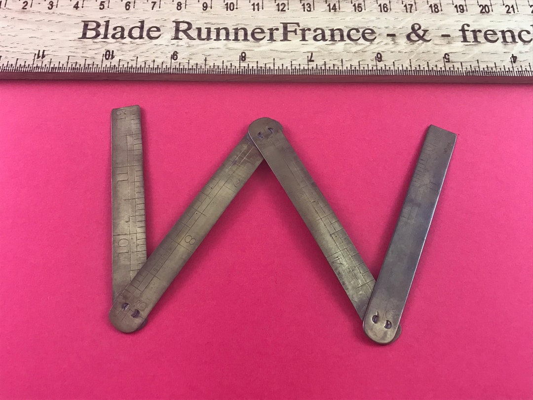 19th Century Patented Folding Brass Ruler Etsy