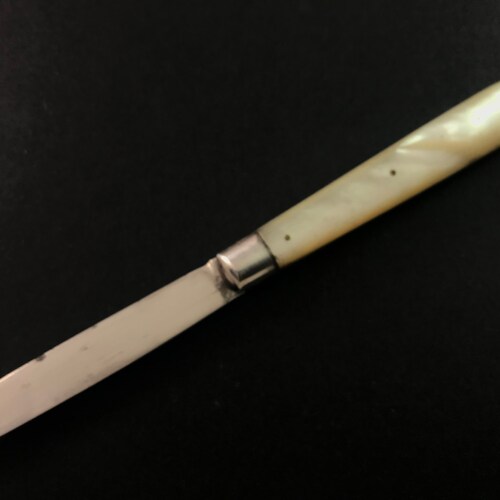 Thomas orders Bradbury & Sons of London folding silver fruit knife, 1887