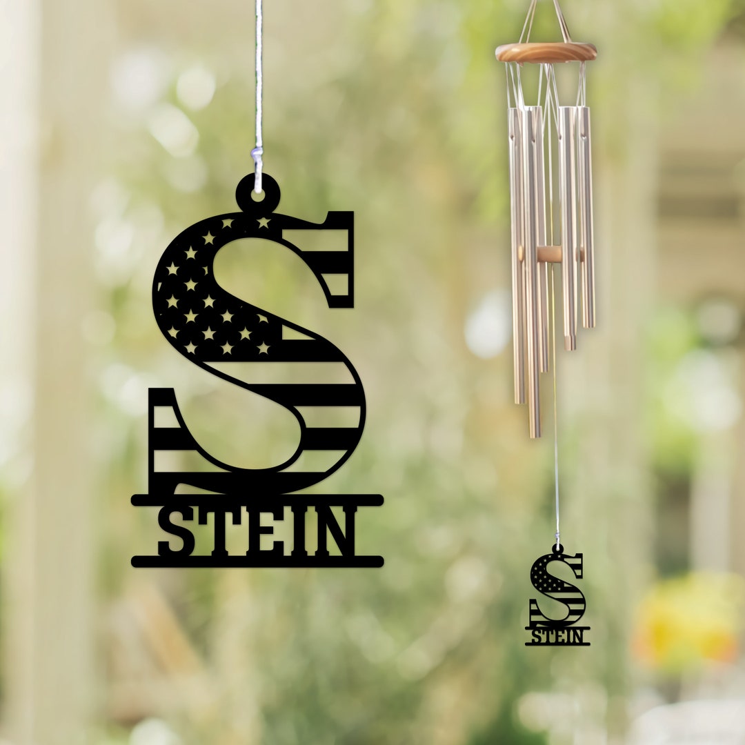 Personalized Wind Chime Metal USA Flag Wind Chime America Etsy