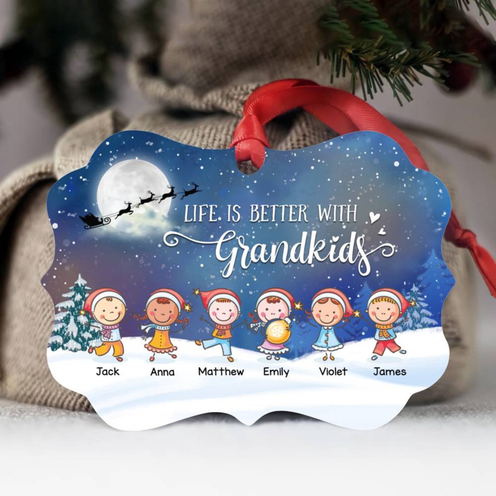 Personalized Ornament Grandkid Xmas Ornament Life is Etsy
