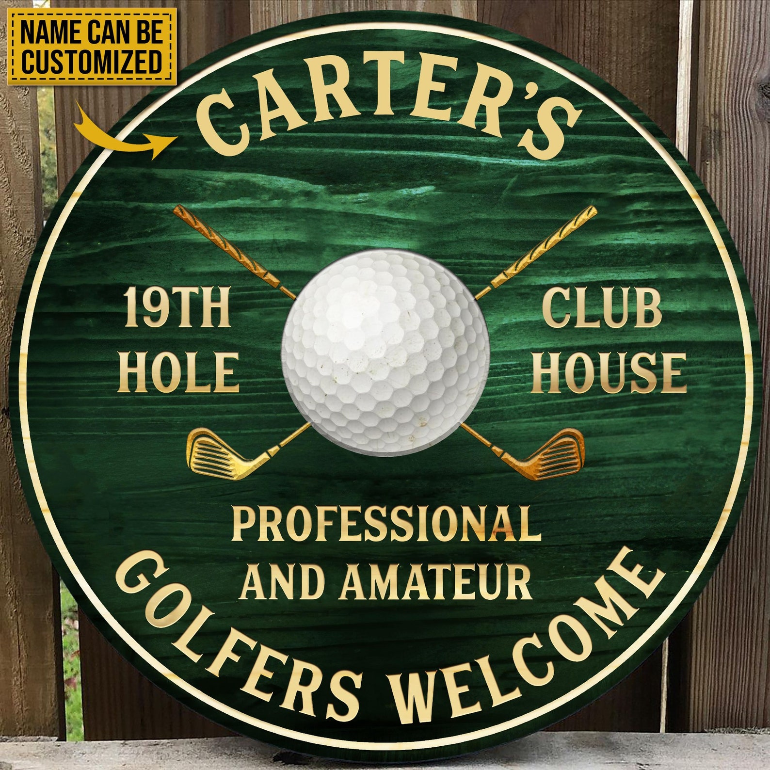 Personalized Golf 19th Hole Club House Wood Signs Etsy