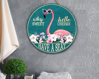 Toilet Laundry Bathroom Sign Door Wall Plaque Pink Flamingo Bird Shabby Chic Toilet Laundry Bathroom Sign Door Wall Plaque Pink Flamingo Bird Shabby Chic