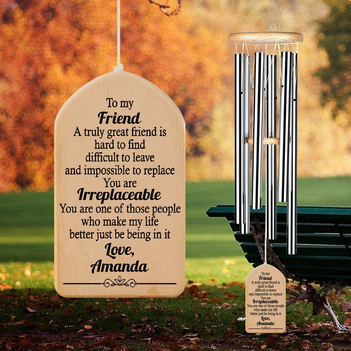Personalized Bestie Wind Chime, To My Friend, You Are Irreplaceable ...