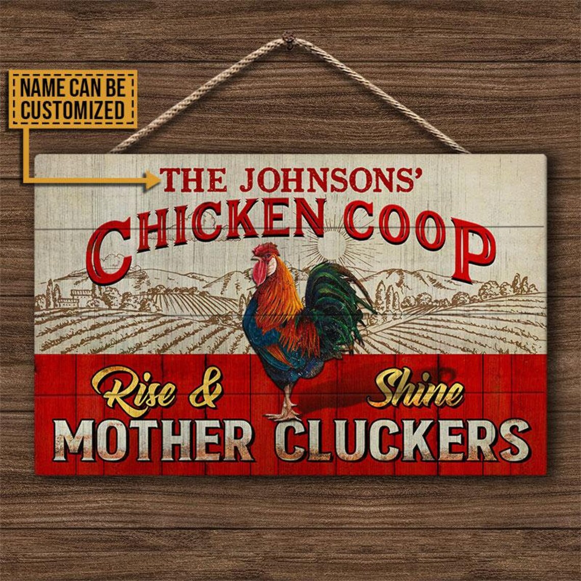 Personalized Chicken Coop Wooden Sign Rise And Shine Mother Etsy