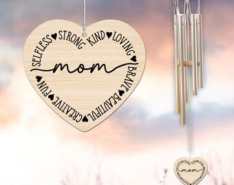 Personalized Wind Chime, Mother's Day Gift, Wind Chime, Gift For Nana, Mimi, Strong Kind Mom, Garden Decor, Happy Mother's Day