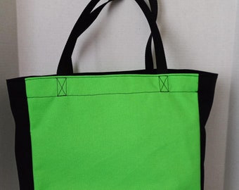 Cordura Canvas Green Black Heavy Duty Lined Tote Bag