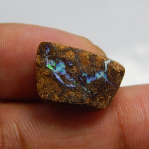 Handmade, Natural, Australian Boulder Opal Druzy, 12.75 Carat, Cabochon, Fancy Shape, New Arrival