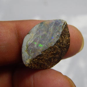 Handmade, Natural, Australian Boulder Opal Druzy, 13.50 Carat, Cabochon, Fancy Shape, New Arrival