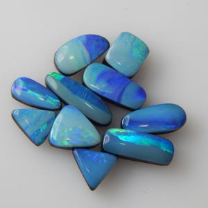 Cabujones de ópalo doblete australiano hechos a mano, juego de 10 piedras preciosas de fantasía