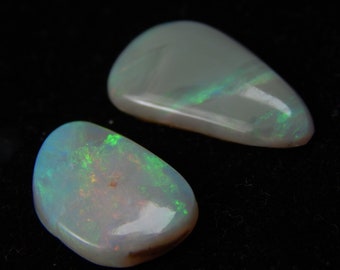 Natural Australian Opal Cabochons: 5.40 Carat Fancy Gemstone Pair