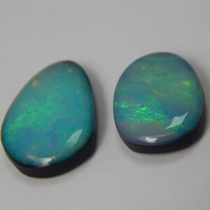 Handmade, Natural, Australian Doublet Opal, Gemstone, 2 Pcs 9.60 Carat Cabochon for Jewelry Making, arrival