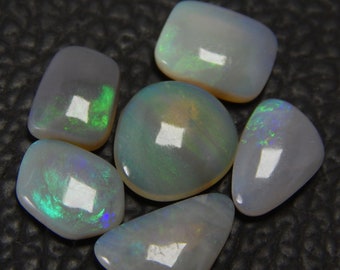 Australian Opal Cabochons: 8.20 Carat, Fancy Shape, Jewelry Making, 6 Piece Lot