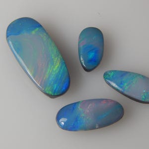 Australian Doublet Opal Cabochons: 7.20 Carat, Fancy Shape, 4 Pcs