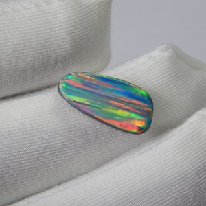 Handmade 5.20 Carat Synthetic Opal Doublet Cabochon: Fancy Shape Gemstone