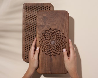 WALNUT Dynamic Copper Nail Boards / sadhu bed of nails / yoga, meditation, acupressure / *foldable & cushion inside*