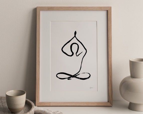 Yoga I Digitaler Download I Printable I Kunstdruck I Kunst zum selber drucken I handmade I minimale Kunst I One Line Drawing