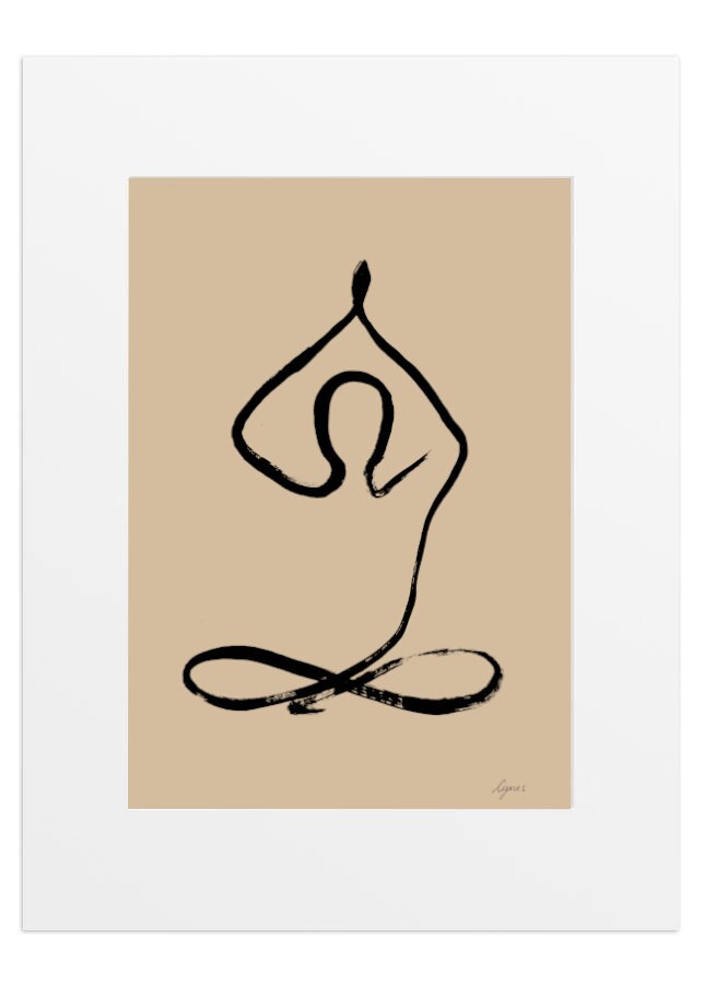Yellow On A4 Or A5 Kraft Card Yoga Poses Hand Painted Original Minimalist Artworks Life Drawing Three Poses To Choose From