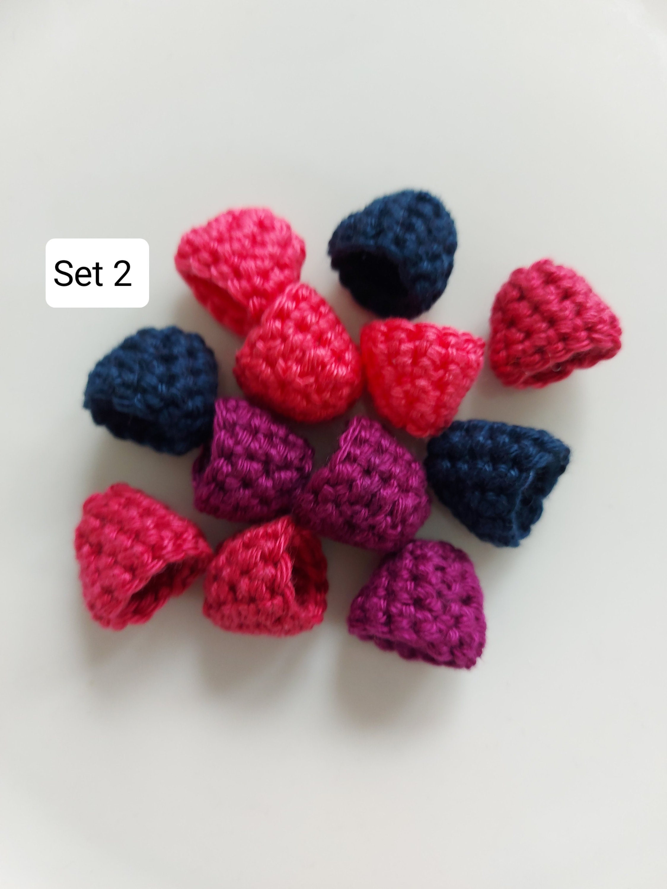 Toy Kitchen Raspberry 12 Crocheted Raspberries and Blackberries in a Set for a Play Shop ...