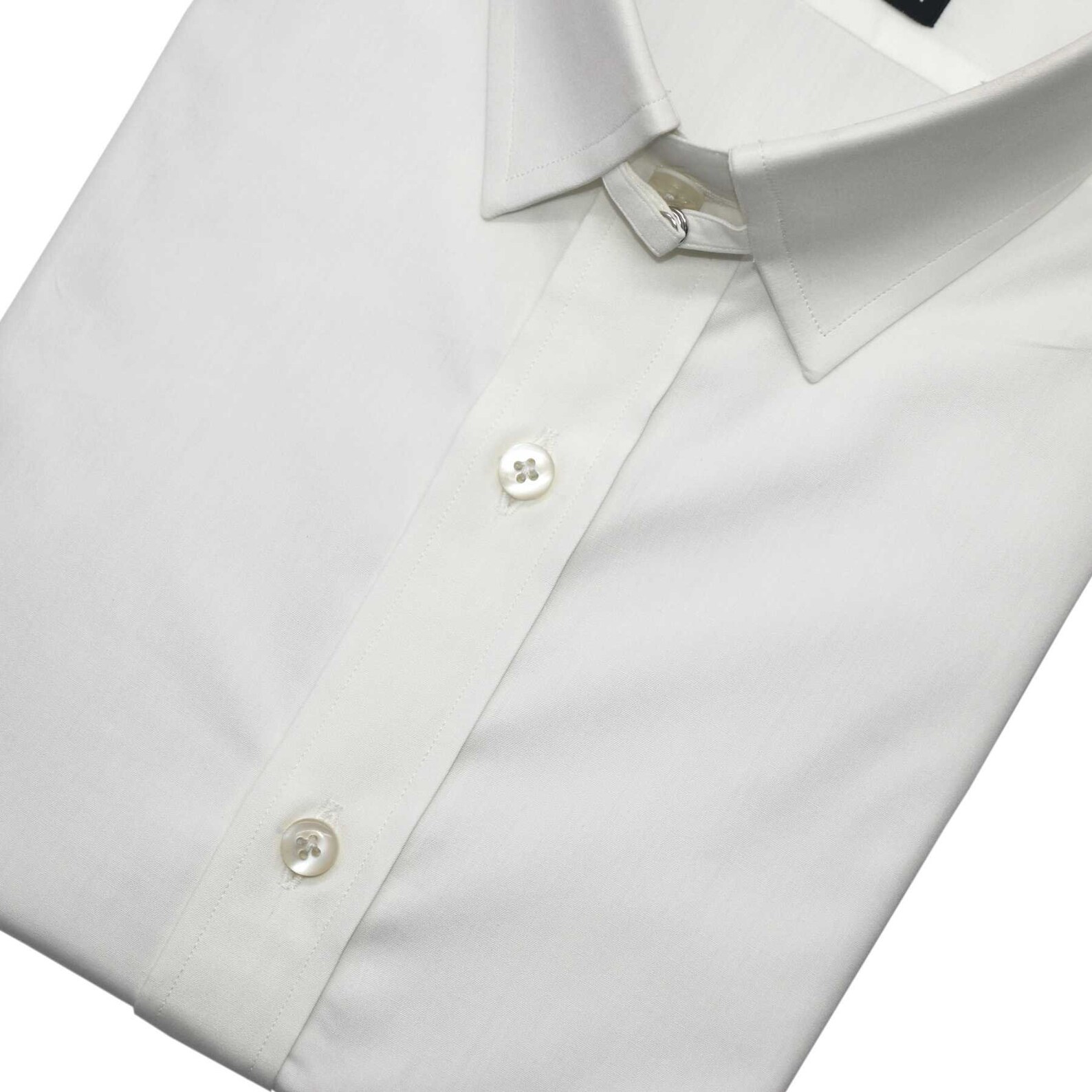 Tab Collar Loop Collar Shirt White Business Formal Etsy