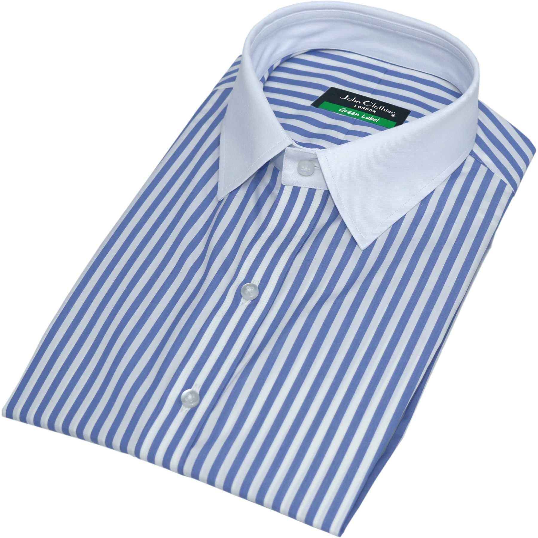 Blue and White Striped Shirt 