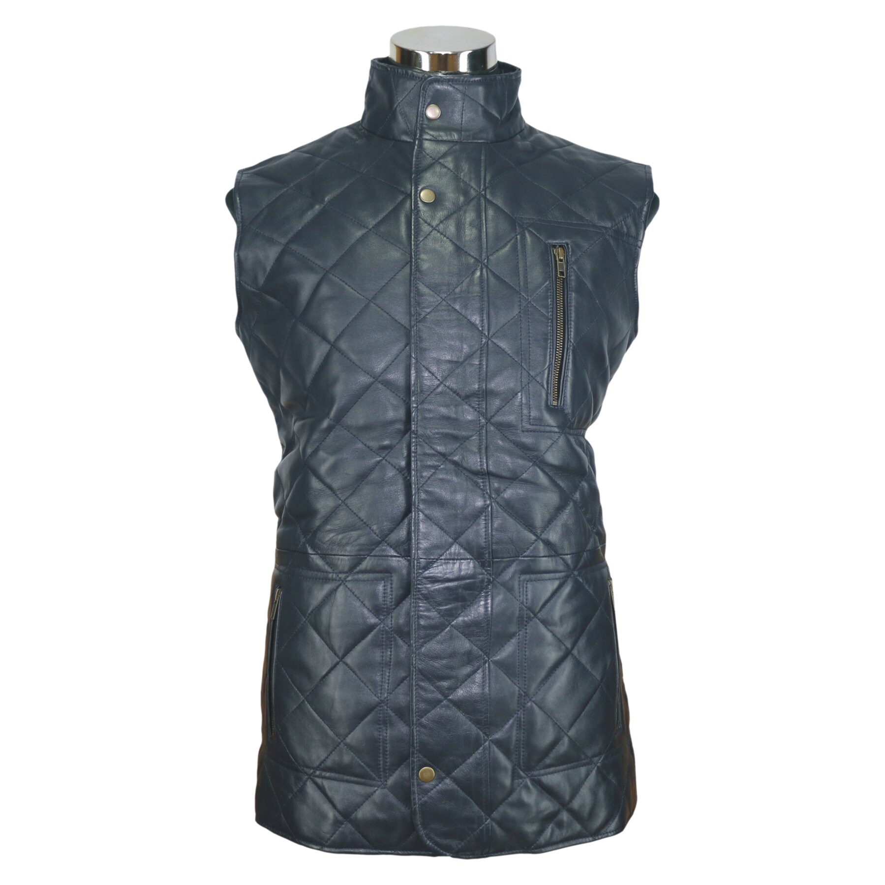 Quilted Puffer Vest Leather Jackets 