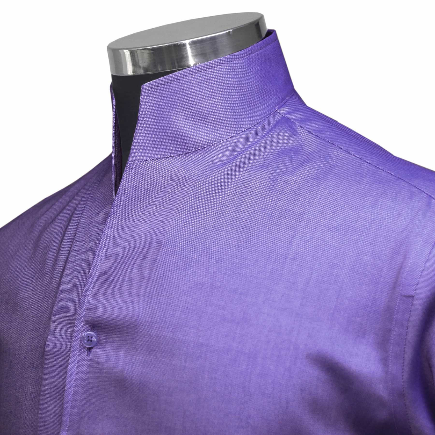 Men's High Open Collar PURPLE Shirt 100 