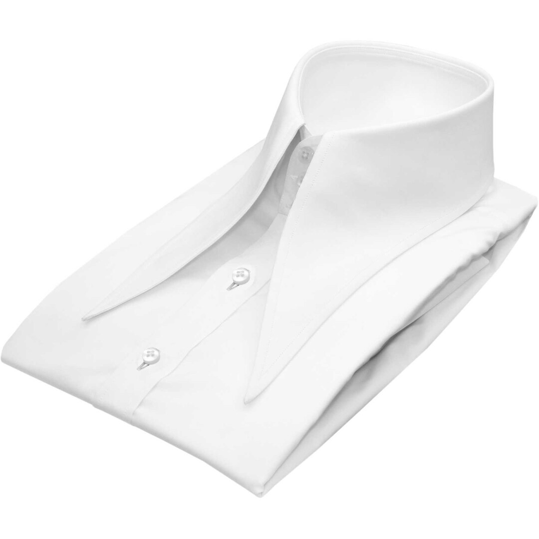 Extreme High Long Pointed Collar White Men's Cotton Etsy