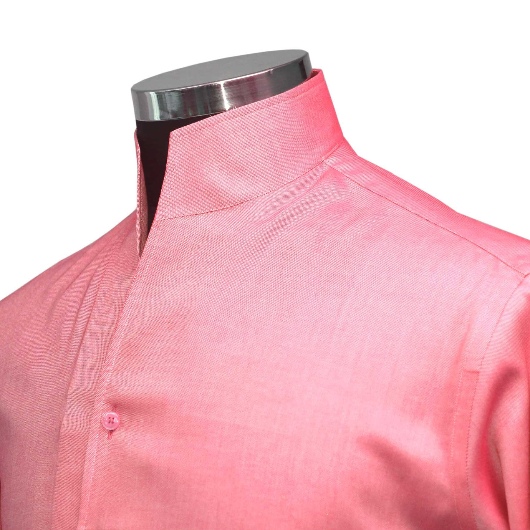 Men's high Open collar shirt 100 cotton RED No button Etsy