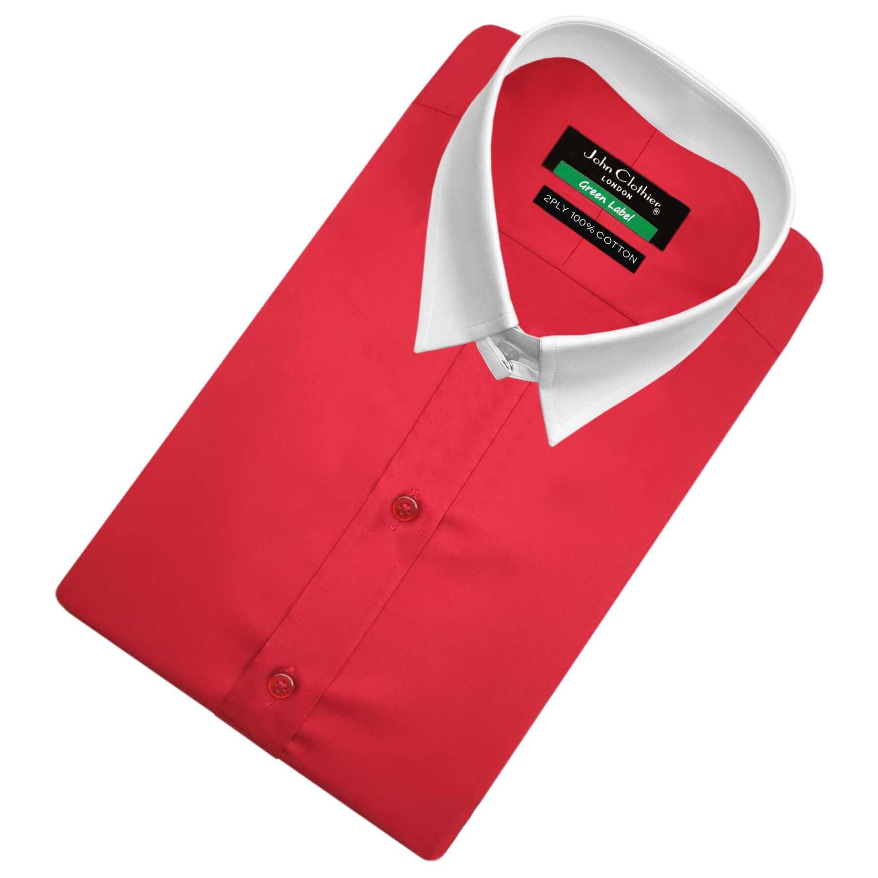 ihærdige Genoptag Baron Men's Red Cotton Shirt Snap Tab Collar Banker Shirt Loop - Etsy Finland