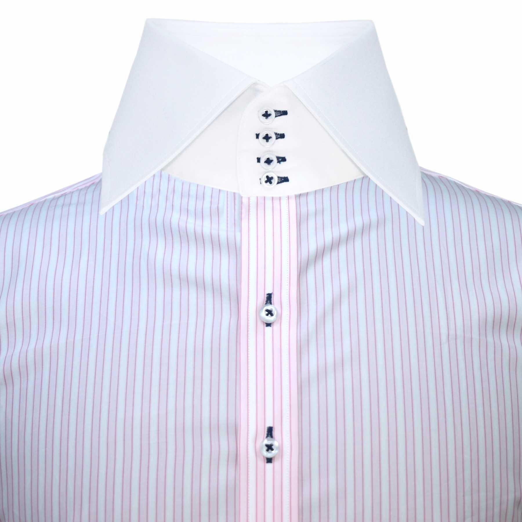 Pink \u0026 White Stripes Shirt Blue 