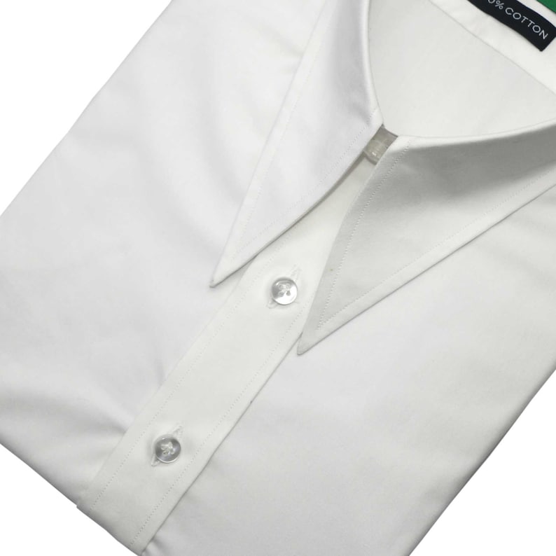 Spear point Dagger collar Plain White Men's 100 cotton Etsy