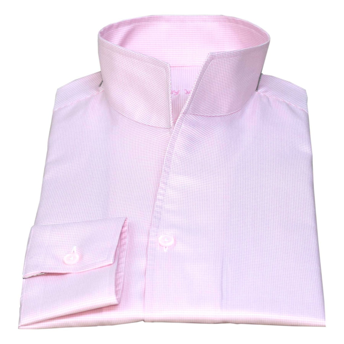 Men's high Open collar shirt 100 cotton PINK No button Etsy