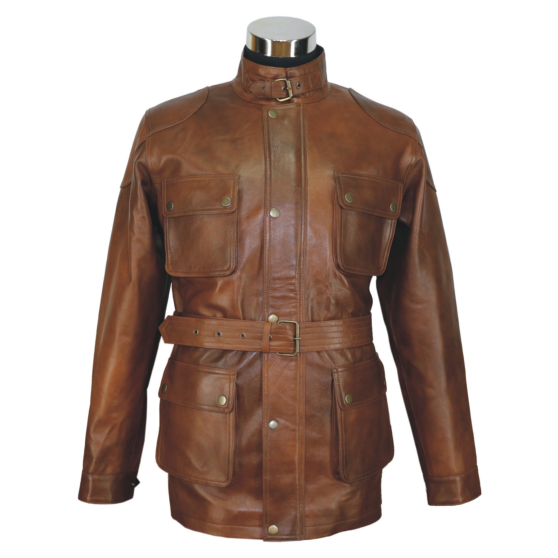 Panther Inspired Vintage Leather Jacket 