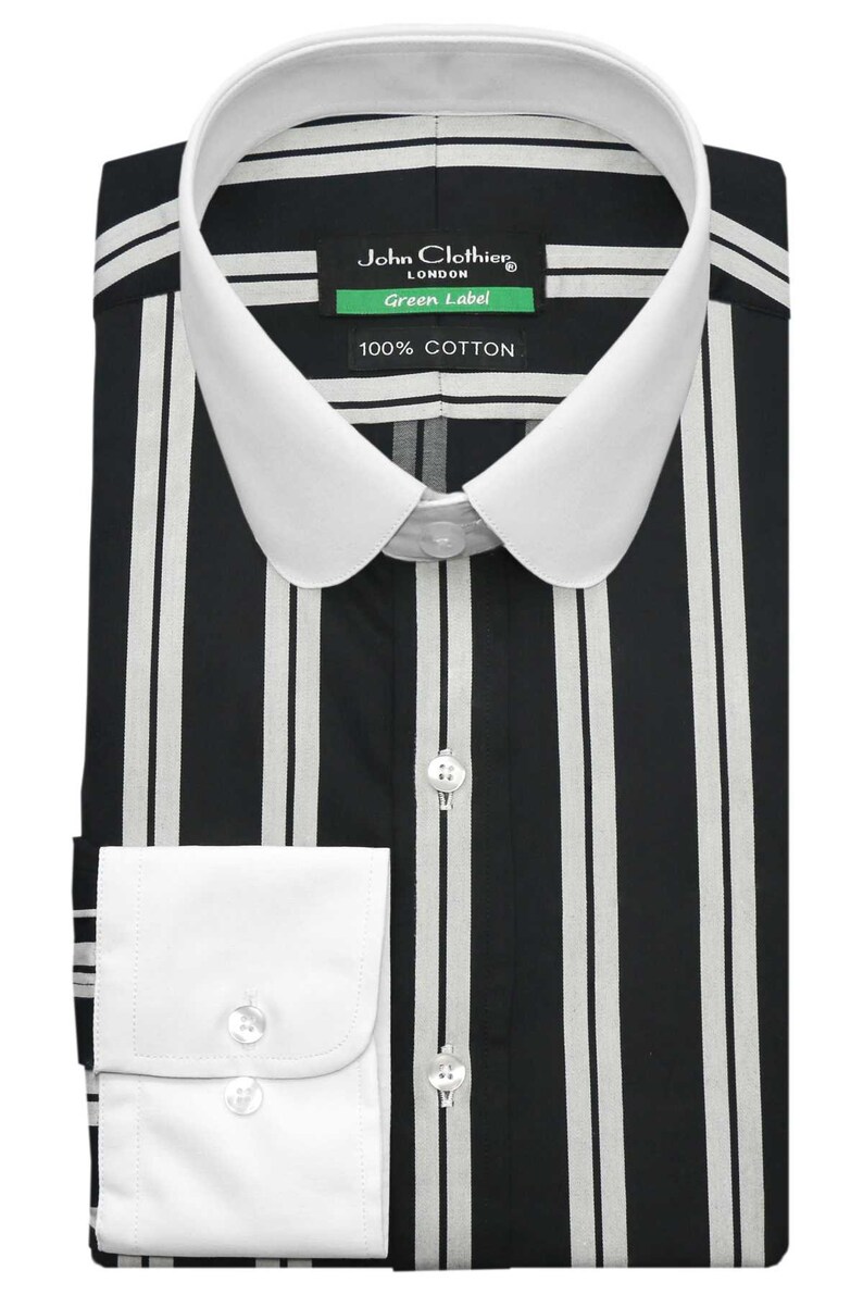 Men's Penny Round Club Collar Shirt 100 Cotton Shirt Etsy