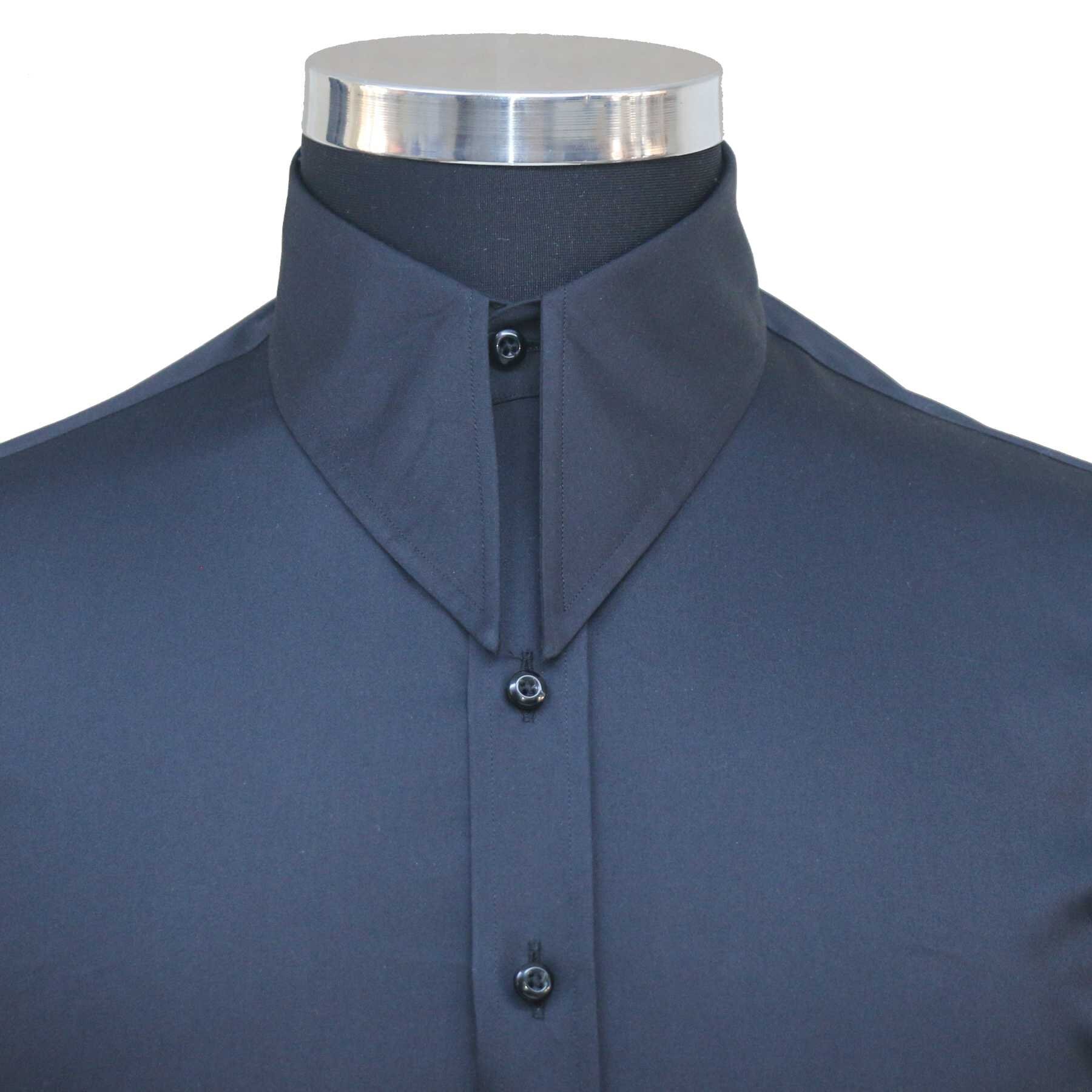Spearpoint long collar Navy blue Plain Dagger collar 100 Etsy