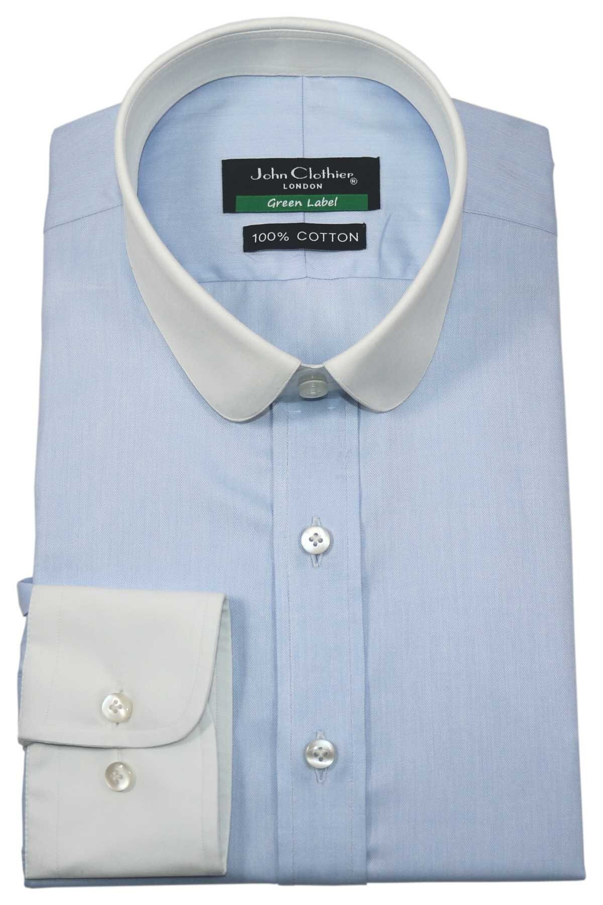 Men's Penny Round Collar Shirt Plain 