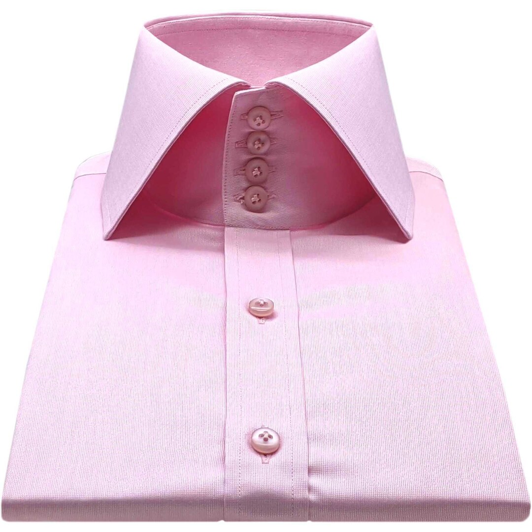 Men's High Spread Collar Shirt 3 Tall Stiff Band 4 Etsy