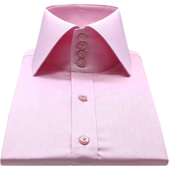 Men's High Spread Collar Shirt 3 Tall Stiff Band 4 - Etsy