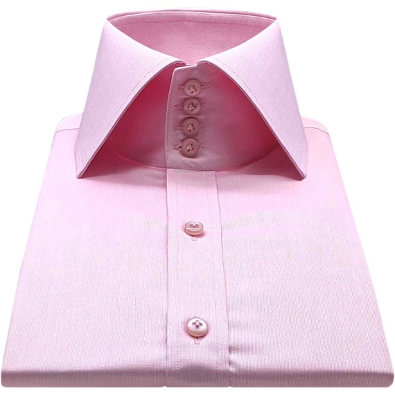 Men's High Spread Collar Shirt 3 Tall Stiff Band 4 Etsy