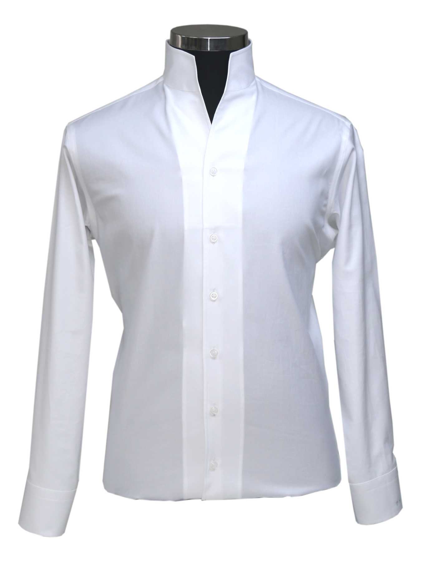 Men's High Open Collar WHITE Shirt 100 Cotton No Button Etsy