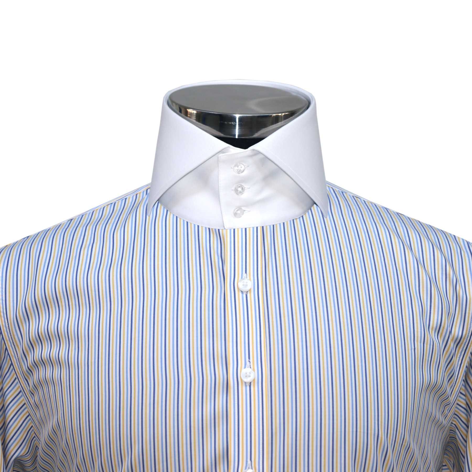Multi Pinstripes Shirt 3 Tall Neck 
