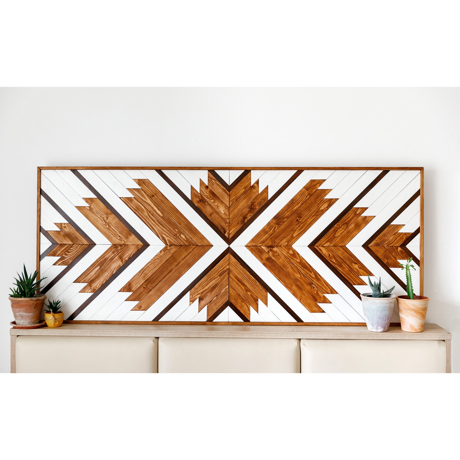 WOOD WALL ART, Geometric Wood Wall Art, Large Wood Wall Hanging, Boho Wood Art, Rustic Wall