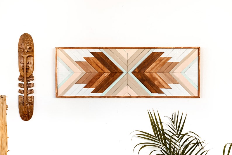 PASTEL Geometric Wood Wall Art Large Wood Wall Hanging Boho Etsy